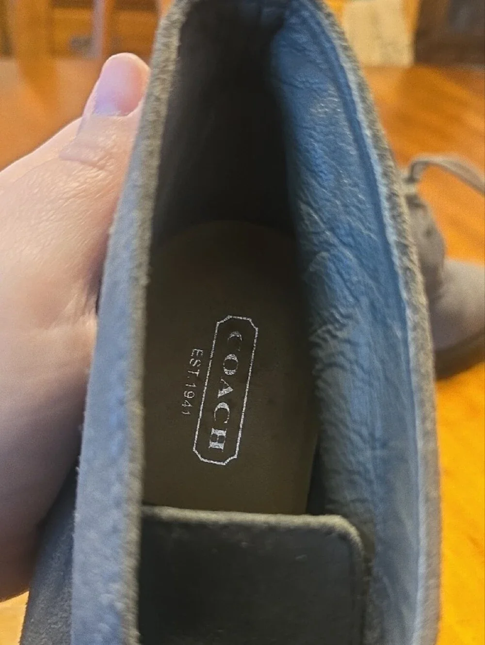 Coach Grey Suede Cassy Wedge Ankle Boots
